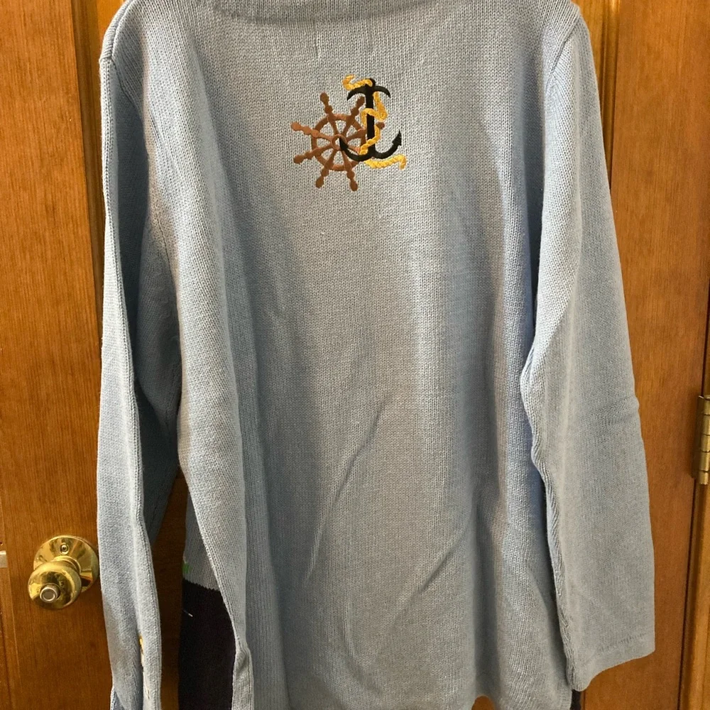 Nautical embroidered Quaker factory large sweater
